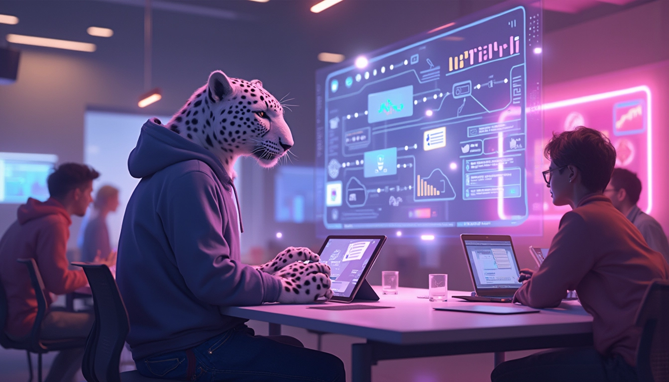 Un écran d'ordinateur montrant un outil d'automatisation pour la gestion de projet avec des tableaux et des graphiques.