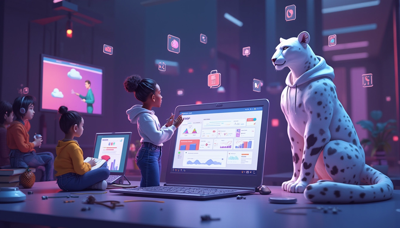 Troupe d'employés collaborant en ligne grâce à des solutions SaaS pour améliorer leur productivité