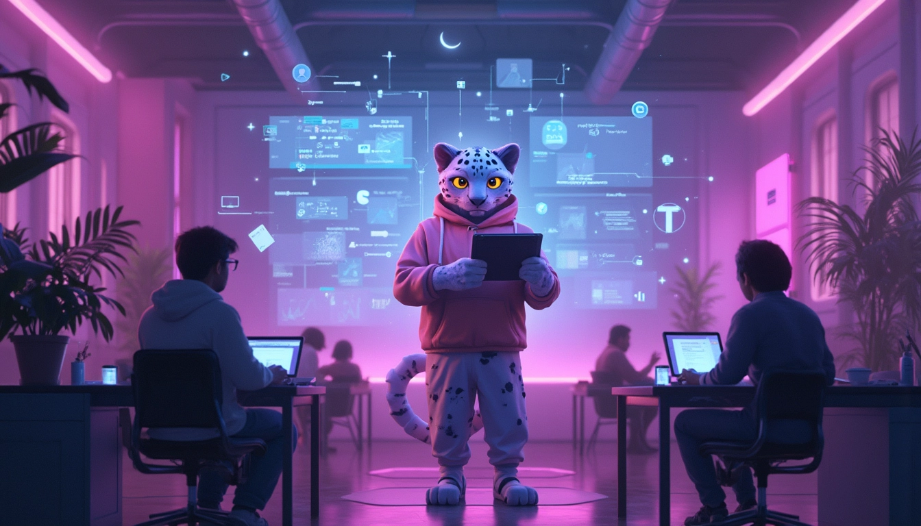 Illustration des solutions SaaS modernes améliorant la productivité au travail.