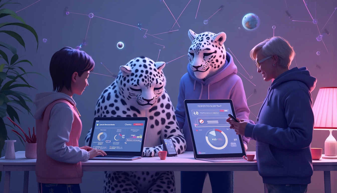 Illustration représentant l'automatisation des tâches avec des outils no-code et de l'intelligence artificielle