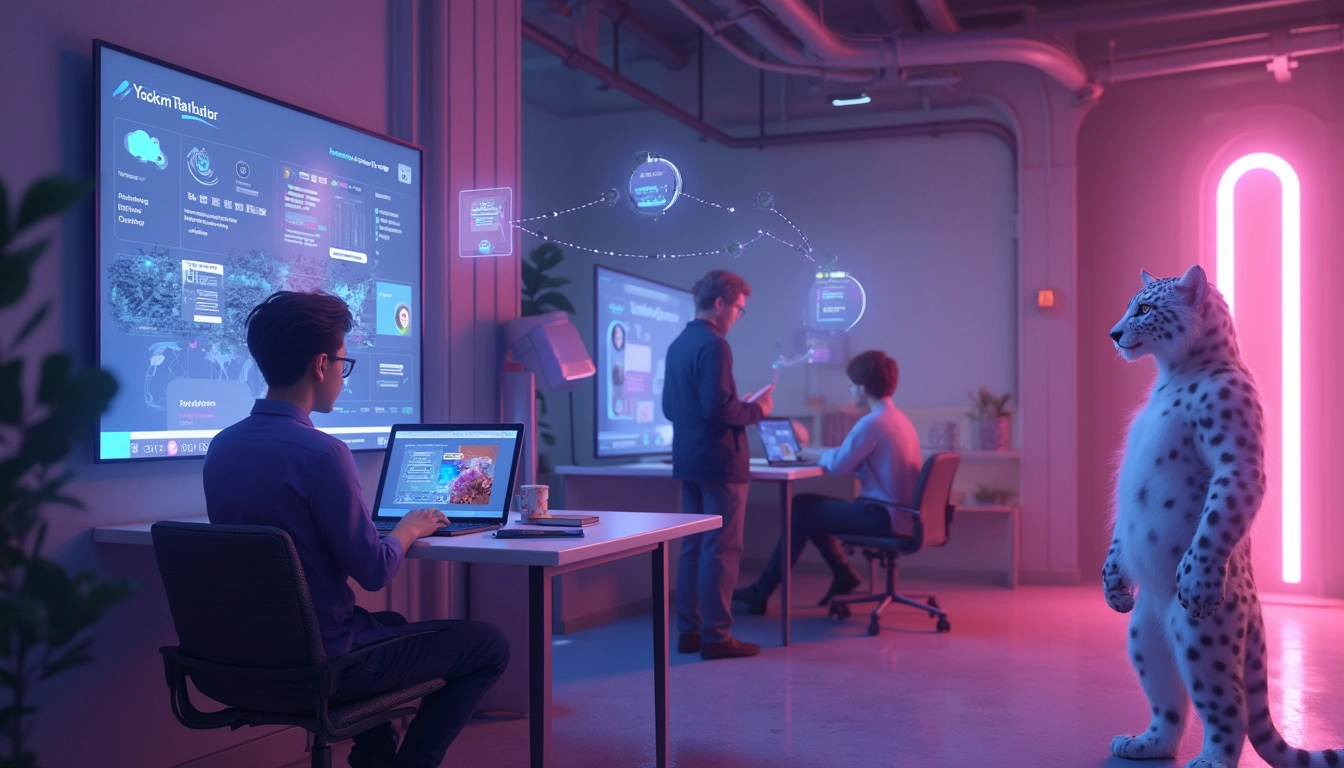 Professionnels utilisant des outils d'intelligence artificielle pour optimiser leur productivité